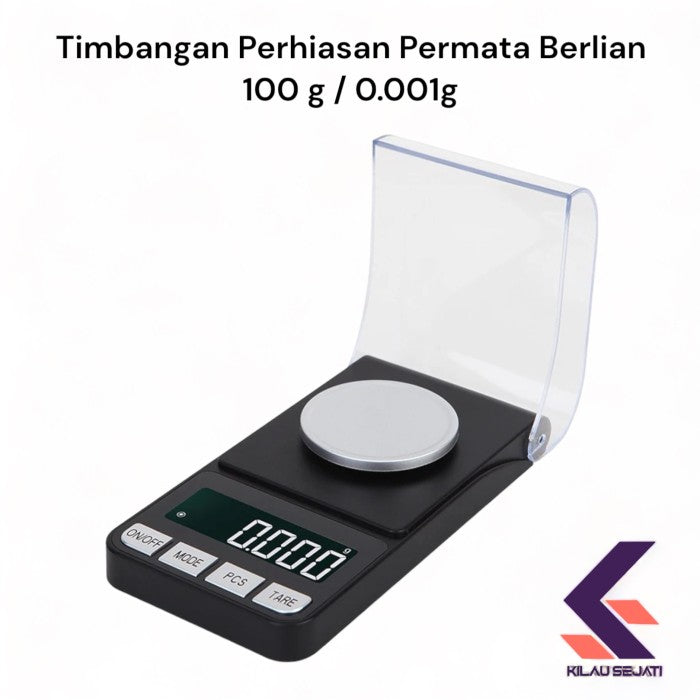 Timbangan Presisi Perhiasan Emas dan Berlian Kap 100g Akurasi 0.001g