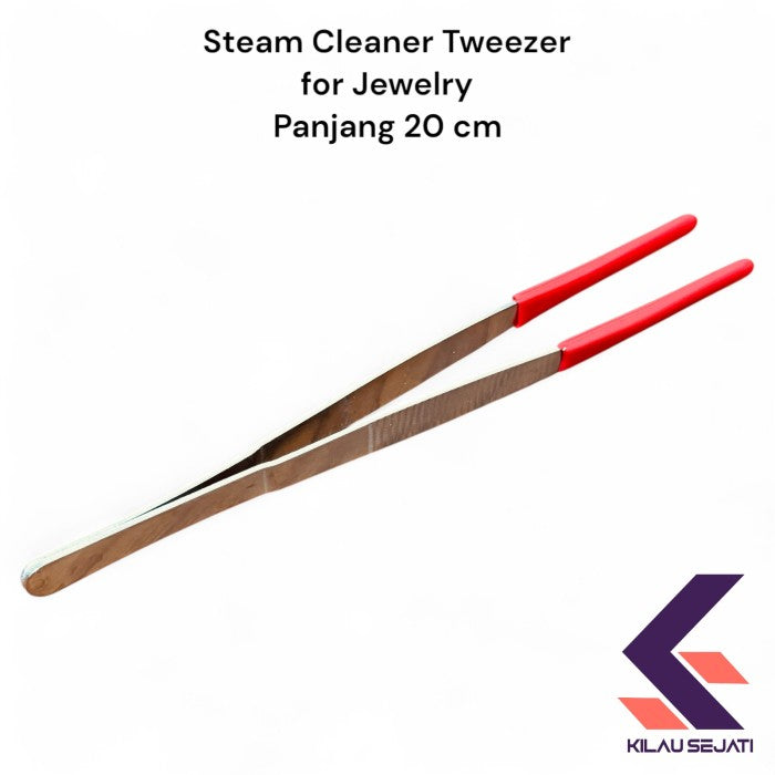 Pinset Steam Cleaner Perhiasan Ujung Karet Anti Baret