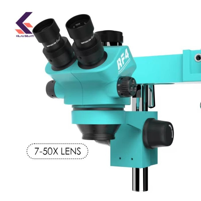 Mikroskop Pasang Mata Berlian RF4 Trinokuler 7x - 50x