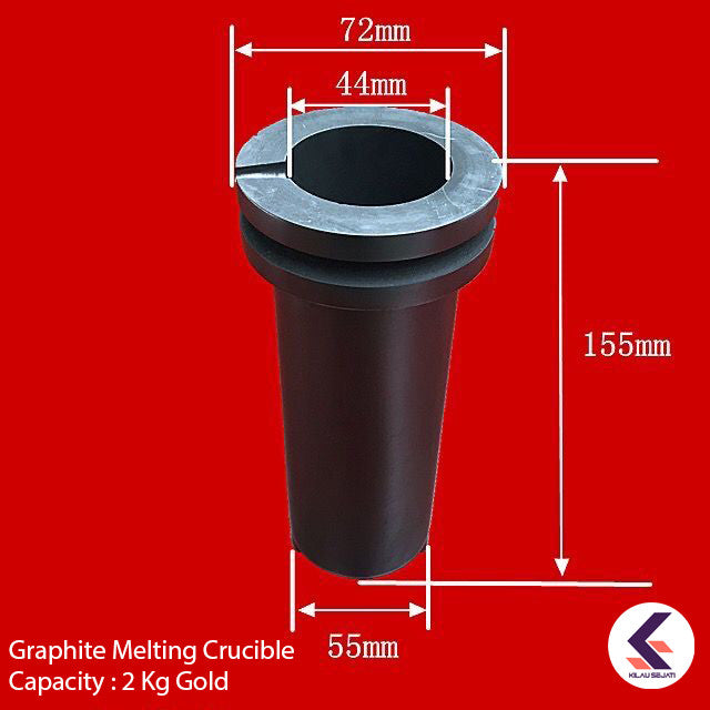 Double Ring High Purity Graphite Melting Crucible Capacity 2 Kg Gold