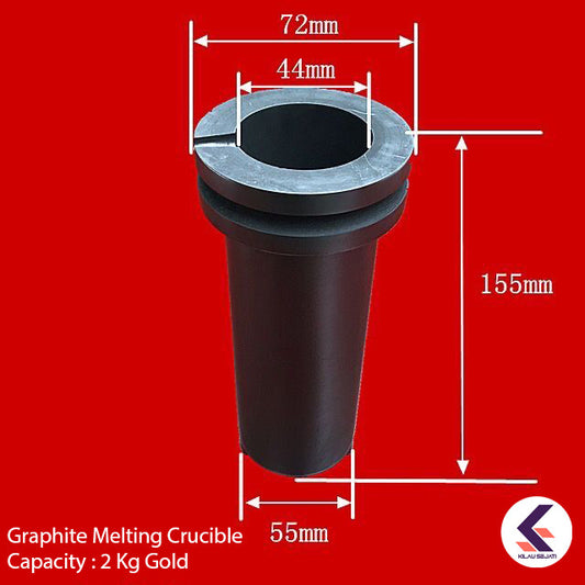 Double Ring High Purity Graphite Melting Crucible Capacity 2 Kg Gold