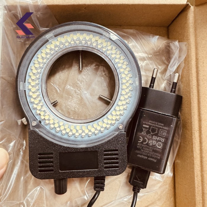 RF4 Lampu Ring LED 144 untuk Mikroskop, Dimmable