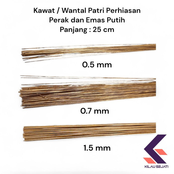 Kawat / Wantal Patri Untuk Perhiasan Emas Putih dan Perak