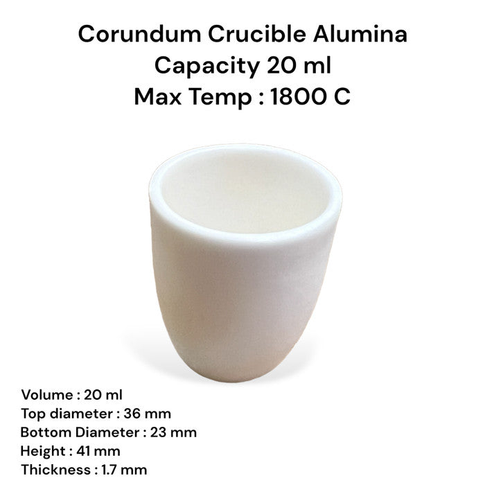 High Purity Krus Alumina / Corundum Alumina Crucible 20 ml max 1800˚C