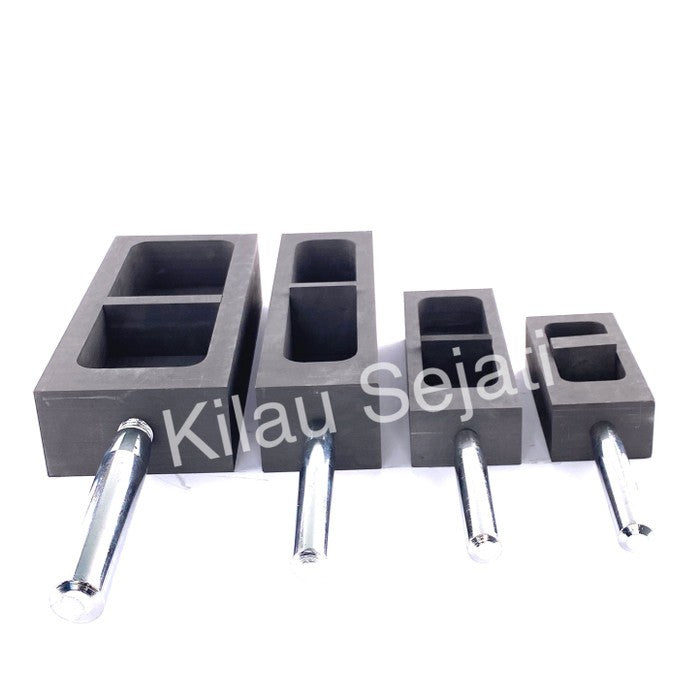 Cetakan Ingot Emas Grafit 3 kg dengan Handle Besi