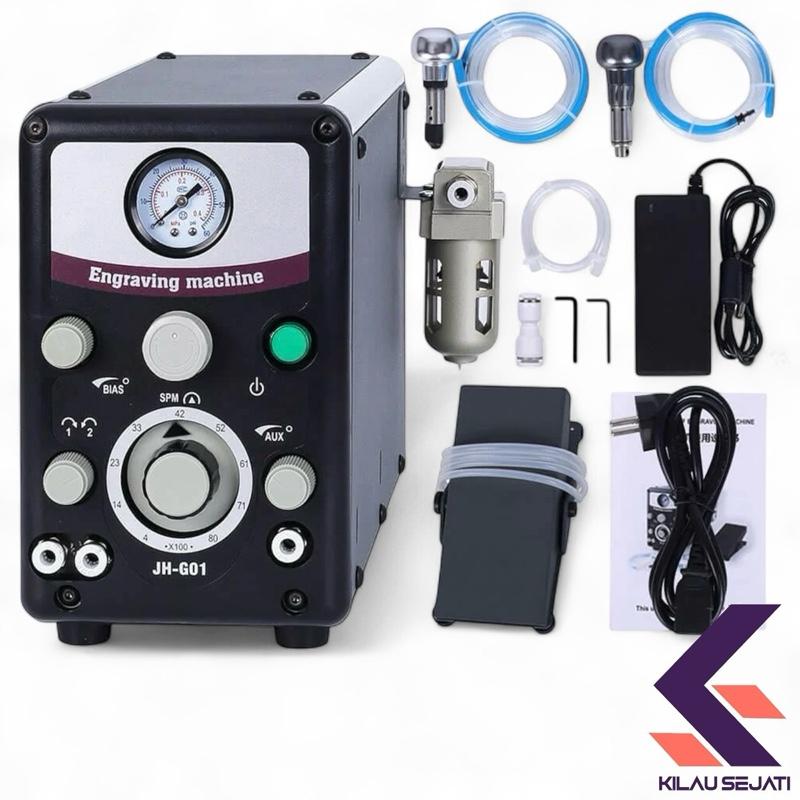 Mesin Ukir Pneumatik Double Head HH-G01 - Akurasi Tinggi untuk Perhiasan & Kerajinan Presisi