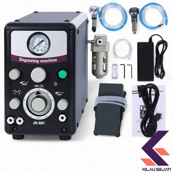 Mesin Ukir Pneumatik Double Head HH-G01 - Akurasi Tinggi untuk Perhiasan & Kerajinan Presisi