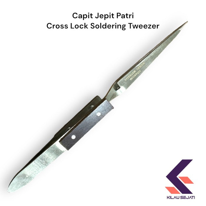 Capit Jepit Patri Cross Lock Soldering Tweezers