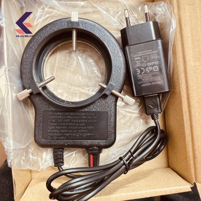 RF4 Lampu Ring LED 144 untuk Mikroskop, Dimmable