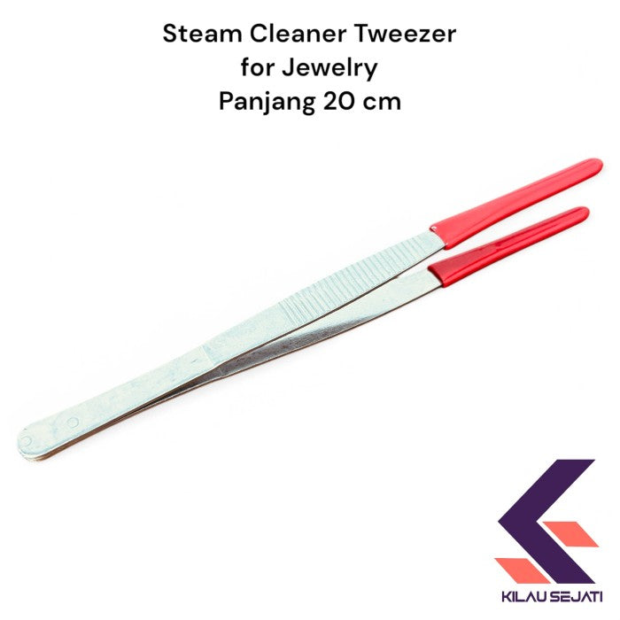 Pinset Steam Cleaner Perhiasan Ujung Karet Anti Baret