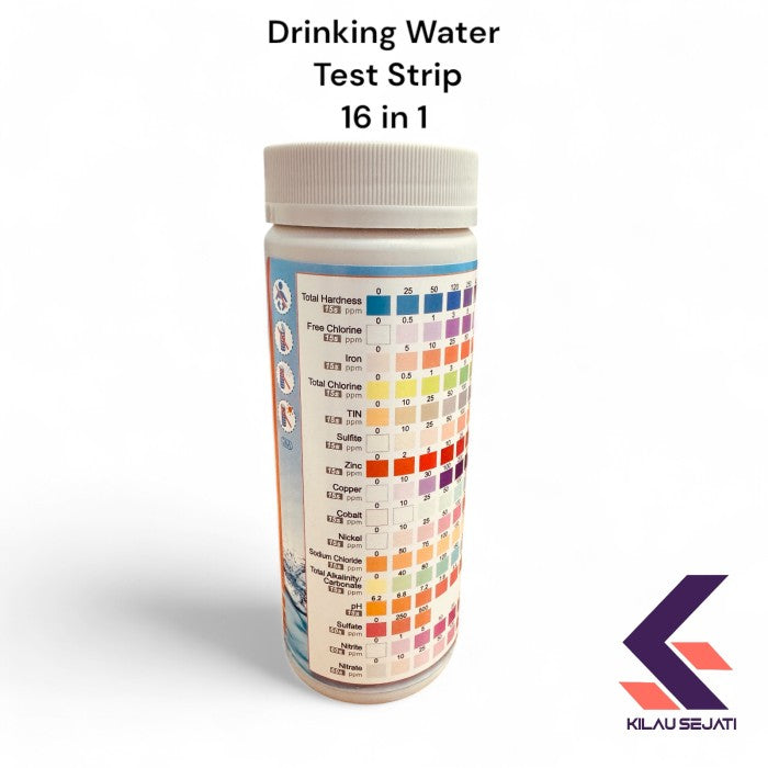 Isi 100 Strip Uji Air Minum 16 Parameter Drinking Water Test Strip 16 in 1