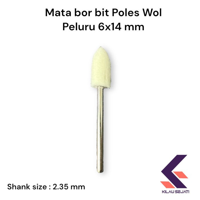 Mata bor bit poles kecil / Special Felt Buff Wheel 6x14 mm