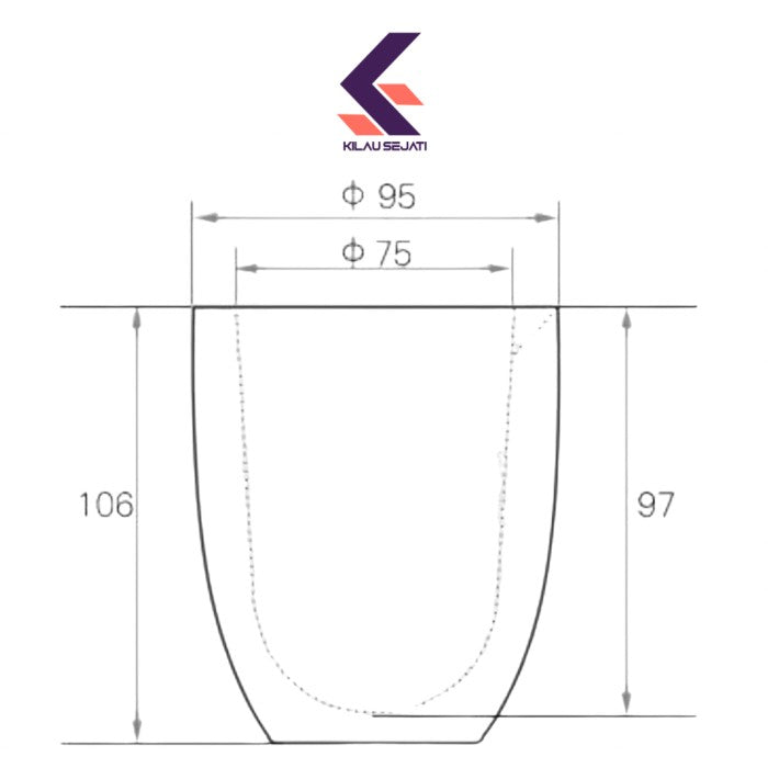 Kowi Quartz Cup Lebur Emas & Perak 2 kg / Quartz Crucible 1800°C
