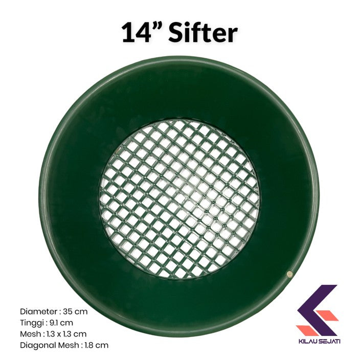 Ayakan Dulang Emas 35 cm / Gold Pan Sifter Classifier 14 Inci