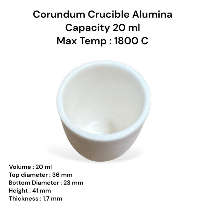 High Purity Krus Alumina / Corundum Alumina Crucible 20 ml max 1800˚C