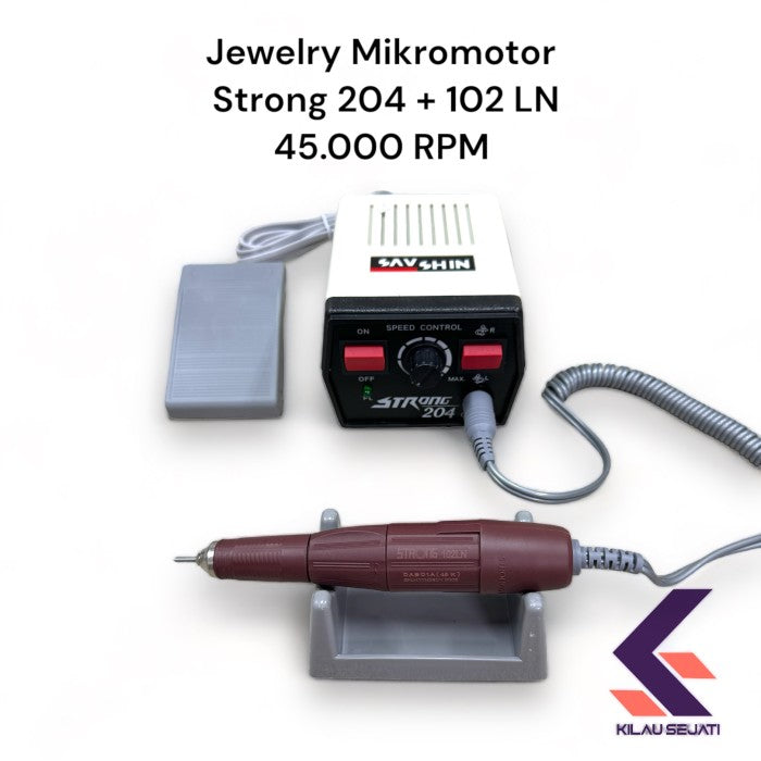 Mikromotor Strong 204 + 102LN 45.000 RPM Perhiasan & Dental