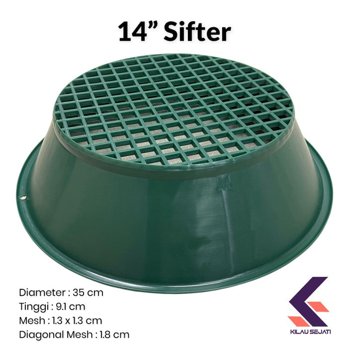 Ayakan Dulang Emas 35 cm / Gold Pan Sifter Classifier 14 Inci