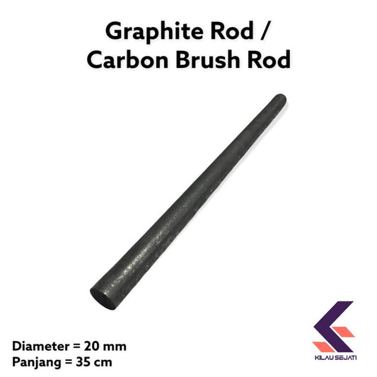 Carbon Brush Rod Graphite Electrode Rod Diameter 20 mm Panjang 35 cm