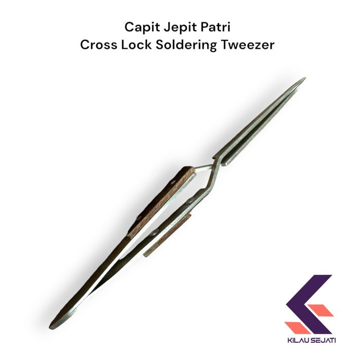 Capit Jepit Patri Cross Lock Soldering Tweezers