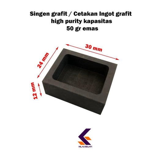 Cetakan Ingot Grafit High Purity – Kapasitas 50 gram Emas
