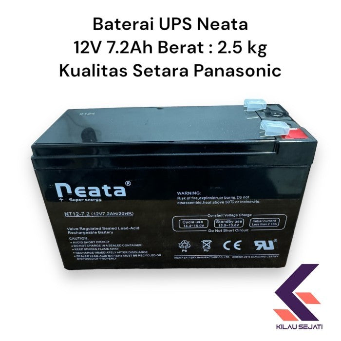 Neata Kualitas Diatas Baterai UPS Panasonic Ori 12V 7.2Ah  Berat 2.5kg