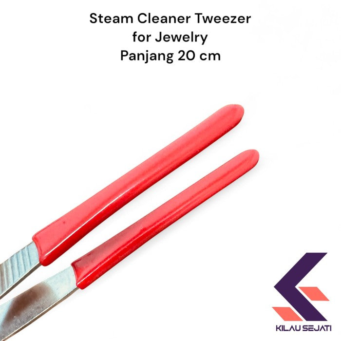 Pinset Steam Cleaner Perhiasan Ujung Karet Anti Baret