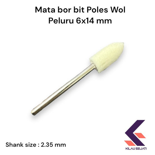 Mata bor bit poles kecil / Special Felt Buff Wheel 6x14 mm