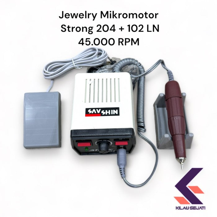 Mikromotor Strong 204 + 102LN 45.000 RPM Perhiasan & Dental