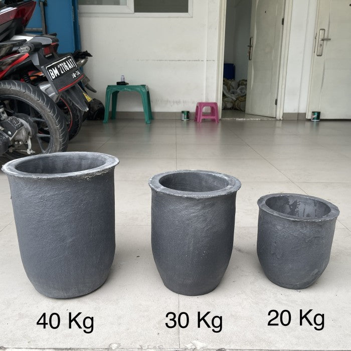 Isostatic SiC Graphite Crucible Tungku Lebur Tembaga Kuningan 40 kg