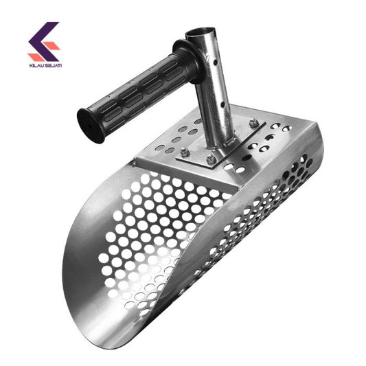 Sekop Pasir Plus Ayakan Untuk Menambang Emas, Sand Scoop for Metal Detecting, Metal Detector Scoop, Stainless Steel Sand Sifter Shovel, Fast Sifter Shovel for Underwater Treasure Hunting