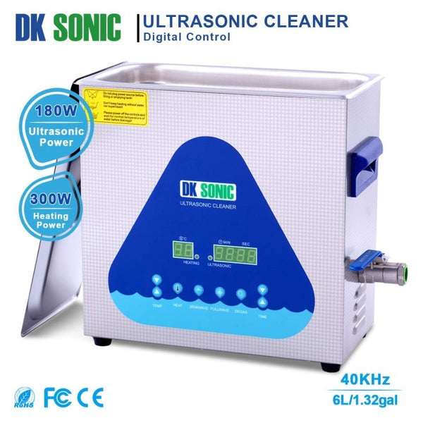 DK SONIC mesin pembersih ultrasonik dual getaran dengan pemanas 6.5 Lt