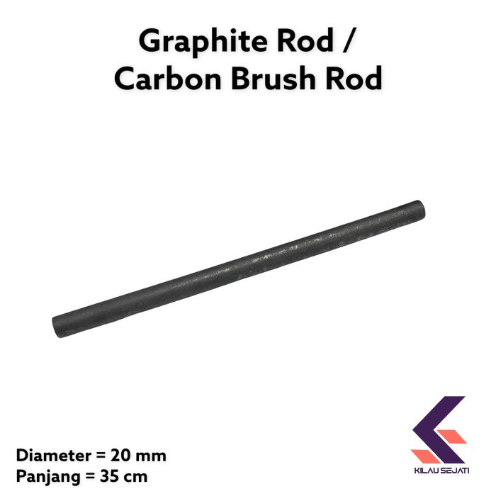 Carbon Brush Rod Graphite Electrode Rod Diameter 20 mm Panjang 35 cm