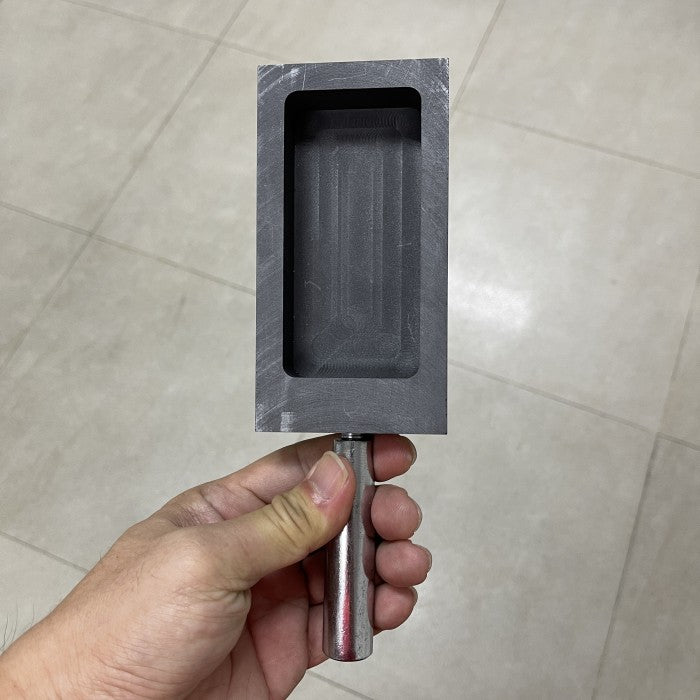 Cetakan Ingot grafit high purity dengan handle kapasitas 2 kg emas