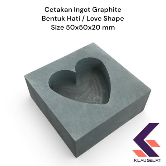 Cetakan Ingot Graphite Model Hati /Love  Shape Ingot Graphite Crucible