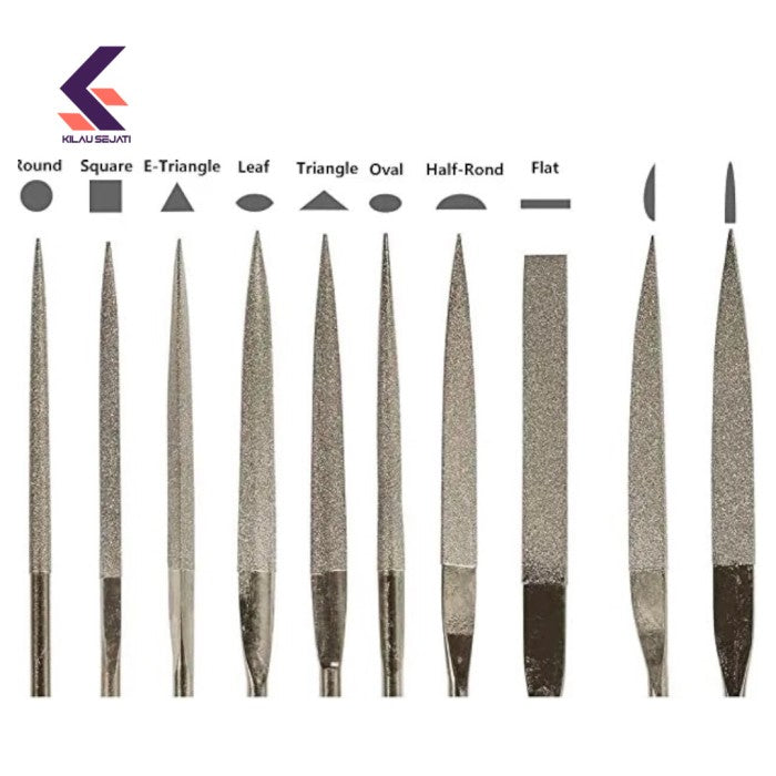 Set Kikir Intan Presisi untuk perhiasan Ukuran 160 mm x 4 mm / Precision Diamond Files for Jewelry 160 mm x 4 mm