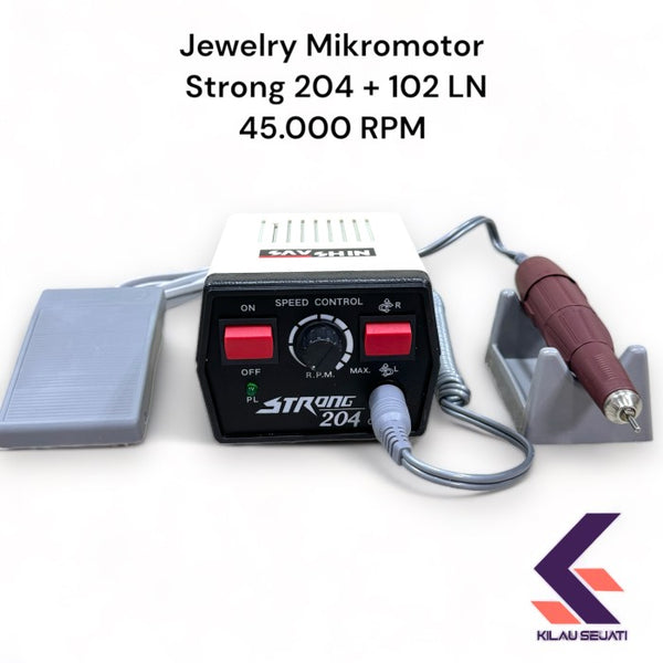 Mikromotor Strong 204 + 102LN 45.000 RPM Perhiasan & Dental