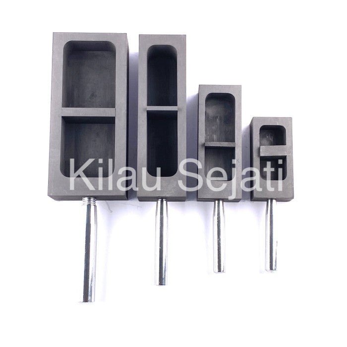 Cetakan Ingot Emas Grafit 3 kg dengan Handle Besi