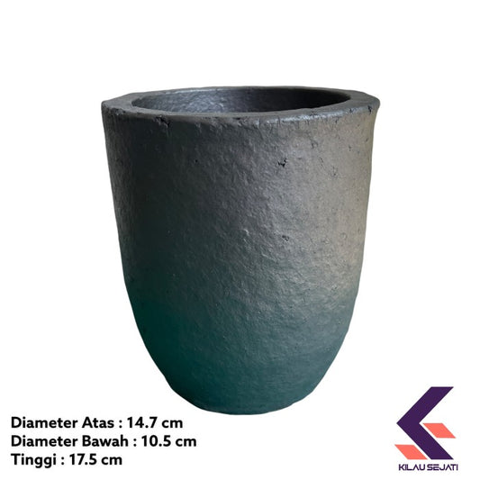 Silicon Carbide Grafit Crucible Tungku Lebur Kuningan Tembaga 10 Kg