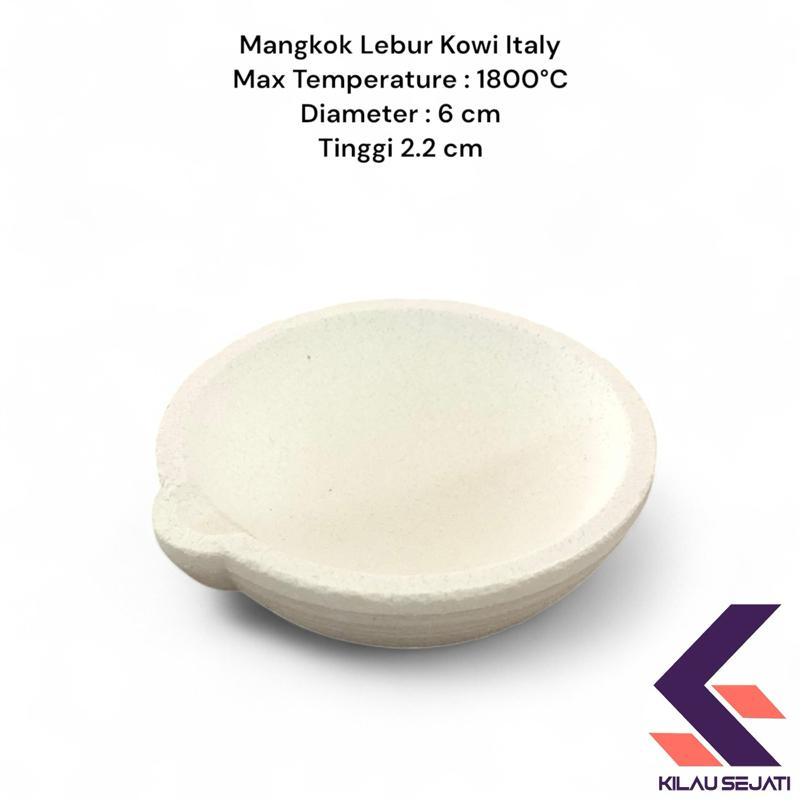 Mangkok Kowi Lebur Italy Baru Diameter 6 cm Tahan Suhu Hingga 1800 °C