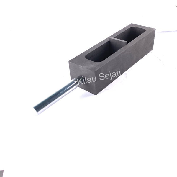 Cetakan Ingot Emas Grafit 3 kg dengan Handle Besi