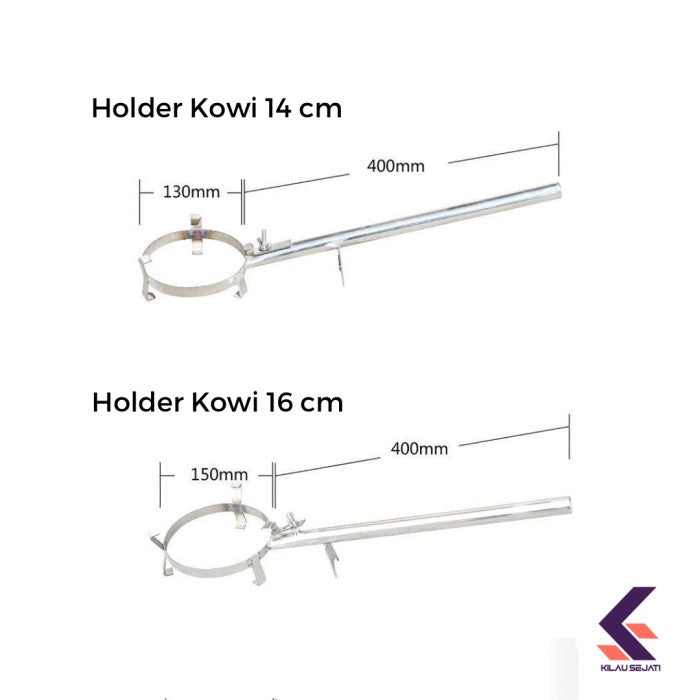 Dudukan & Pegangan Kowi Italy Stainless Steel 14 cm / 16 cm