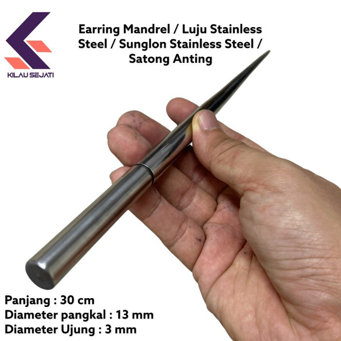 Earring Mandrel / Luju / Sunglon / Satong Stainless Steel Ukuran Mini