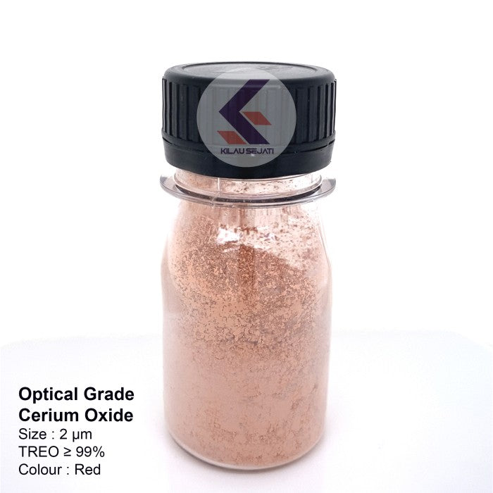 Bubuk Cerium Oxide Optical Grade TREO ≥ 99% / Poles Kaca