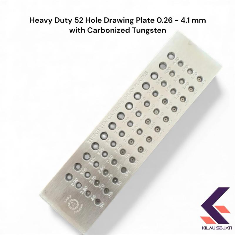 Kilau Sejati Heavy Duty 52-Hole Tungsten Carbide Drawing Plate 0.26 – 4.10 mm dengan Lubang Carbonized Tungsten Polished untuk Presisi Tinggi dalam Pembuatan Perhiasan