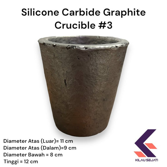 Silicon Carbide Grafit Crucible Tungku Peleburan Kuningan Tembaga 3 Kg