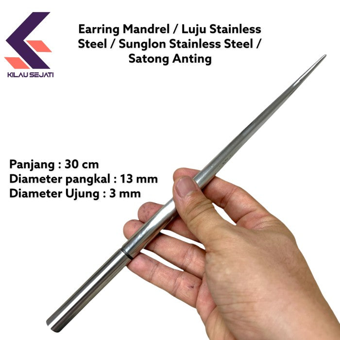 Earring Mandrel / Luju / Sunglon / Satong Stainless Steel Ukuran Mini