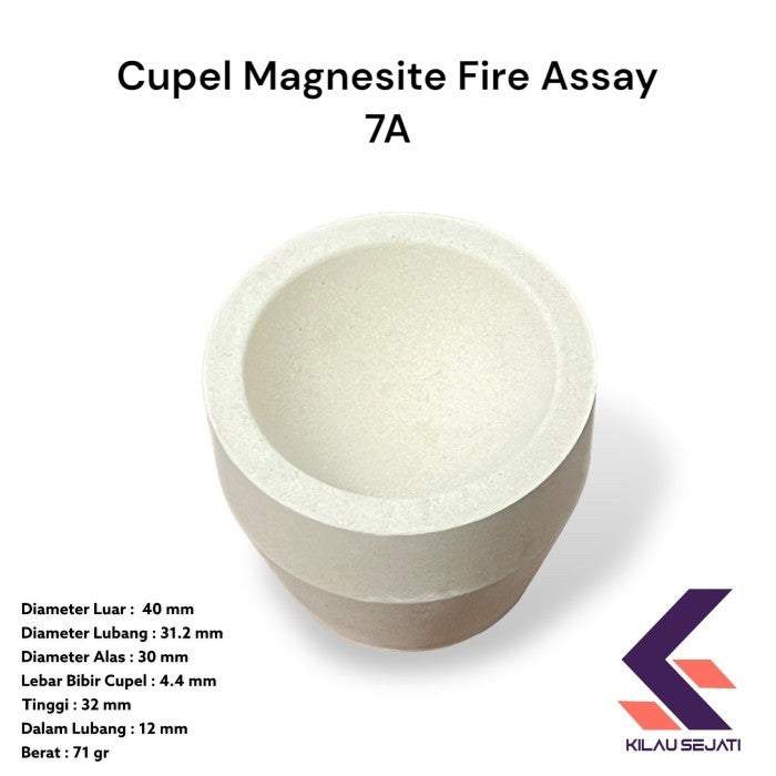 Cupel Magnesit 7A untuk Fire Assay / Uji Kadar Emas