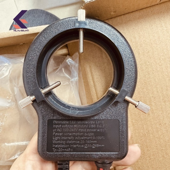 RF4 Lampu Ring LED 144 untuk Mikroskop, Dimmable