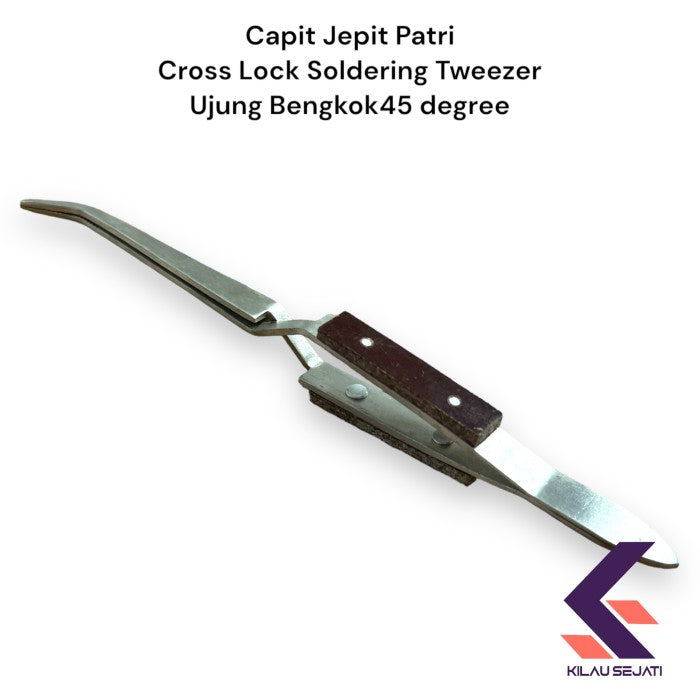 Capit Jepit Patri Cross Lock Soldering Tweezers