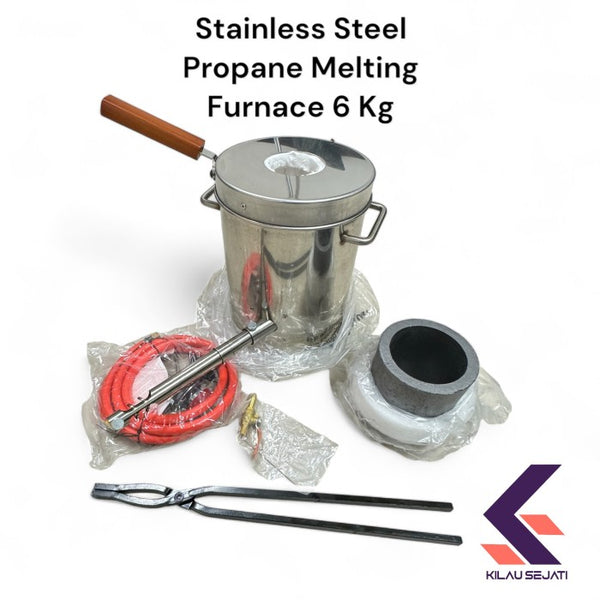 Stainless  Propane Metal Melting Furnace 6 kg Tungku Lebur Gas 6 kg